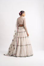Load image into Gallery viewer, White Multi Tier Multi Color Lehenga Set