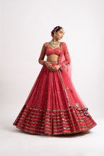 Load image into Gallery viewer, Deep Coral Single Tier Lehenga Set