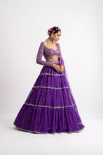 Load image into Gallery viewer, Purple Noodle Strap Multi Tier Lehenga Set
