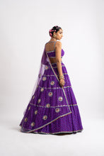 Load image into Gallery viewer, Purple Multi Tier Multi Color Lehenga Set