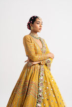 Load image into Gallery viewer, Yellow V Neck Heavy Multi Color Lehenga Set