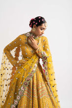 Load image into Gallery viewer, Yellow V Neck Heavy Multi Color Lehenga Set