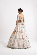 Load image into Gallery viewer, White Multi Tier Multi Color Lehenga Set