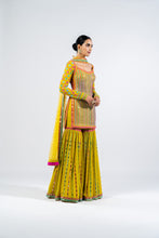 Load image into Gallery viewer, MULTI COLOR MOSS GREEN SHARARA SET