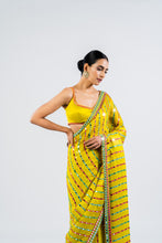 Load image into Gallery viewer, MOSS GREEN MIRROR SAREE