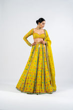 Load image into Gallery viewer, MOSS GREEN FLOWER LEHENGA SET