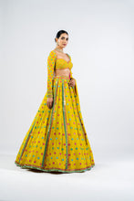 Load image into Gallery viewer, MOSS GREEN FLOWER LEHENGA SET