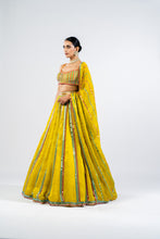 Load image into Gallery viewer, MOSS GREEN MIRROR SEAM LEHENGA SET
