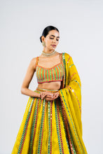 Load image into Gallery viewer, MOSS GREEN MIRROR SEAM LEHENGA SET