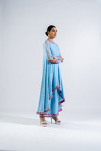 Load image into Gallery viewer, ICE BLUE ASYMMETRICAL KURTA SET.