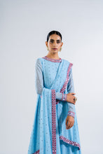 Load image into Gallery viewer, ICE BLUE ASYMMETRICAL KURTA SET WITH DUPATTA