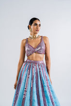 Load image into Gallery viewer, ICE BLUE MIRROR SEAM LEHENGA SET