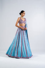 Load image into Gallery viewer, ICE BLUE MIRROR SEAM LEHENGA SET