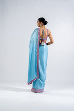 Load image into Gallery viewer, ICE BLUE SATIN CHIFFON SAREE SET