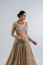 Load image into Gallery viewer, BEIGE LINEAR DROP LEHENGA SET