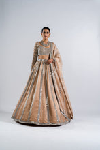 Load image into Gallery viewer, BEIGE MIRROR SEAM LEHENGA SET.