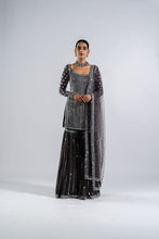 Load image into Gallery viewer, CHARCOAL GREY SHARARA SET