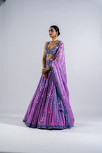 Load image into Gallery viewer, MAUVE MIRROR SEAM LEHENGA WITH METALLIC BLOUSE