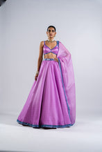 Load image into Gallery viewer, MAUVE SATIN ORGANZA LEHENGA SET