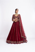 Load image into Gallery viewer, Maroon lehenga set