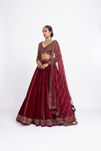 Load image into Gallery viewer, Maroon lehenga set
