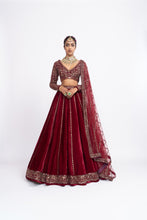 Load image into Gallery viewer, Maroon lehenga set