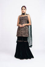 Load image into Gallery viewer, Deep green kurta sharara set