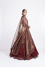 Load image into Gallery viewer, Maroon dense dot lehenga set