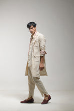 Load image into Gallery viewer, Beige Textured Overcoat Set
