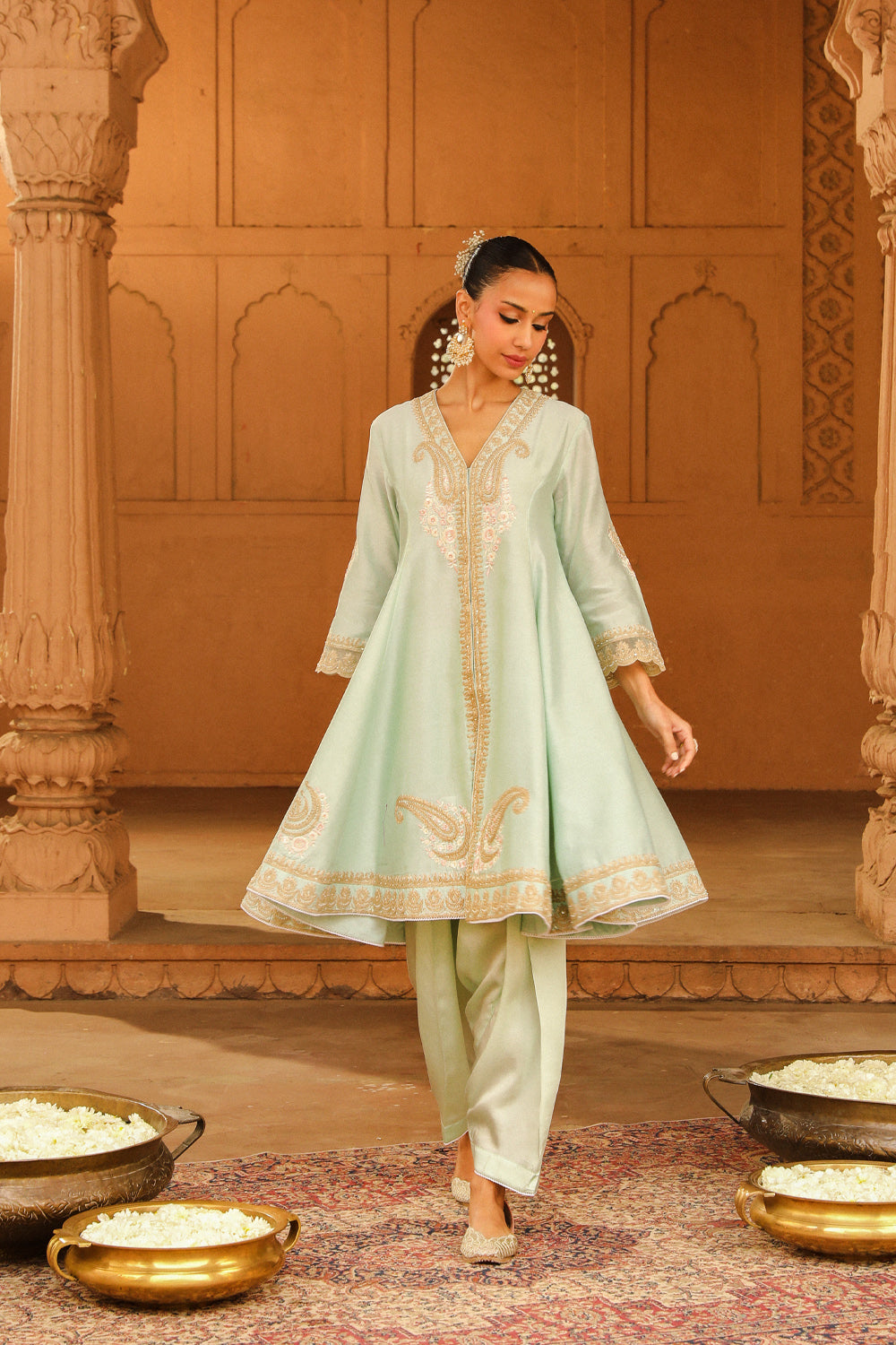 Short Anarkali with salwar and dupatta