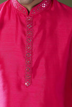 Load image into Gallery viewer, Fuscia Mirror Embroidered Kurta Set
