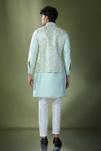 Load image into Gallery viewer, Sea Green Embroidered Kurta-Jacket Set
