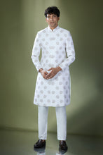 Load image into Gallery viewer, Off White Embroidered Achkan Set
