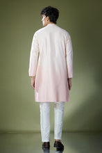 Load image into Gallery viewer, Peach Ombre High-Neck Embroidered Kurta Set
