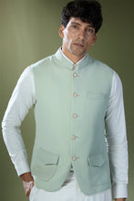 Load image into Gallery viewer, Pista Green Stitch Jacket-Shirt-Pant Set
