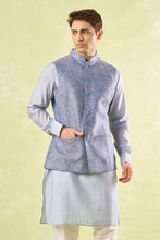 Load image into Gallery viewer, Blue Tweed Textured Jacket
