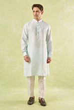 Load image into Gallery viewer, Mint Green Embroidered Kurta-Bundi Set
