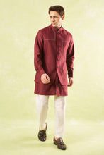 Load image into Gallery viewer, Maroon Running Stitch Kurta-Bundi Set
