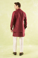Load image into Gallery viewer, Maroon Running Stitch Kurta-Bundi Set
