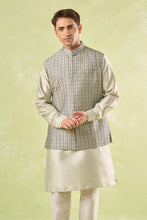 Load image into Gallery viewer, Beige Embroidered Kurta-Bundi Set

