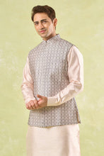 Load image into Gallery viewer, Peach Embroidered Kurta-Bundi Set

