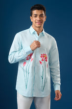 Load image into Gallery viewer, Sky Blue Floral Shirt
