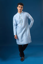 Load image into Gallery viewer, Sky Blue Mirror Embroidered Kurta Set
