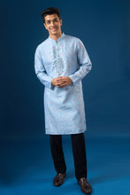 Load image into Gallery viewer, Sky Blue Mirror Embroidered Kurta Set
