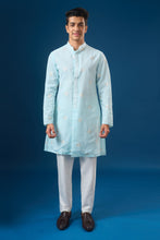 Load image into Gallery viewer, Sea Blue Embroidered Kurta
