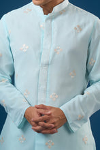 Load image into Gallery viewer, Sea Blue Embroidered Kurta
