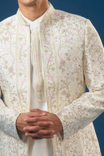 Load image into Gallery viewer, Off White Embroidered Indo-Western Set
