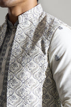 Load image into Gallery viewer, Off White Embroidered Kurta-Jacket Set
