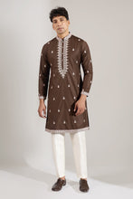Load image into Gallery viewer, Brown Embroidered Kurta Set
