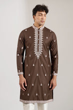Load image into Gallery viewer, Brown Embroidered Kurta Set
